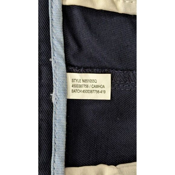 Nautica Boys Size 12 Husky Navy Adjustable Waist Flat Front Straight Pants - Picture 9 of 12